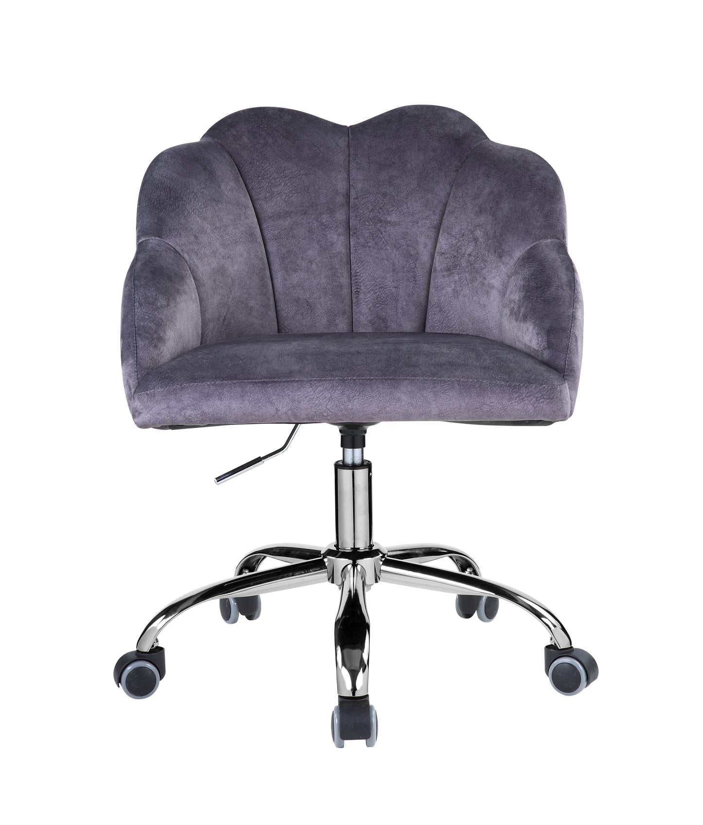 Velvet Gray Chrome Office Chair