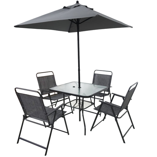 Meagan Outdoor Patio Dining Set for 4 People - Gray