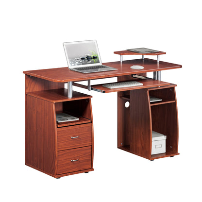 Majestic Computer Workstation Desk - Mahogany