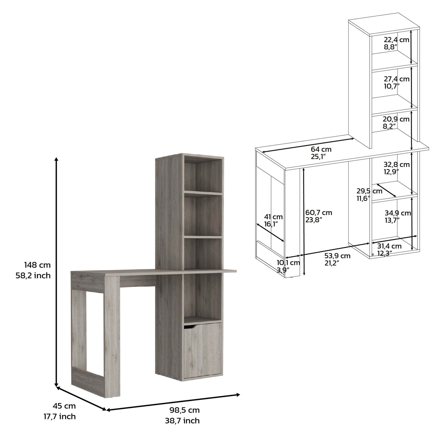 Smart Space Desk Organizer - Light Gray