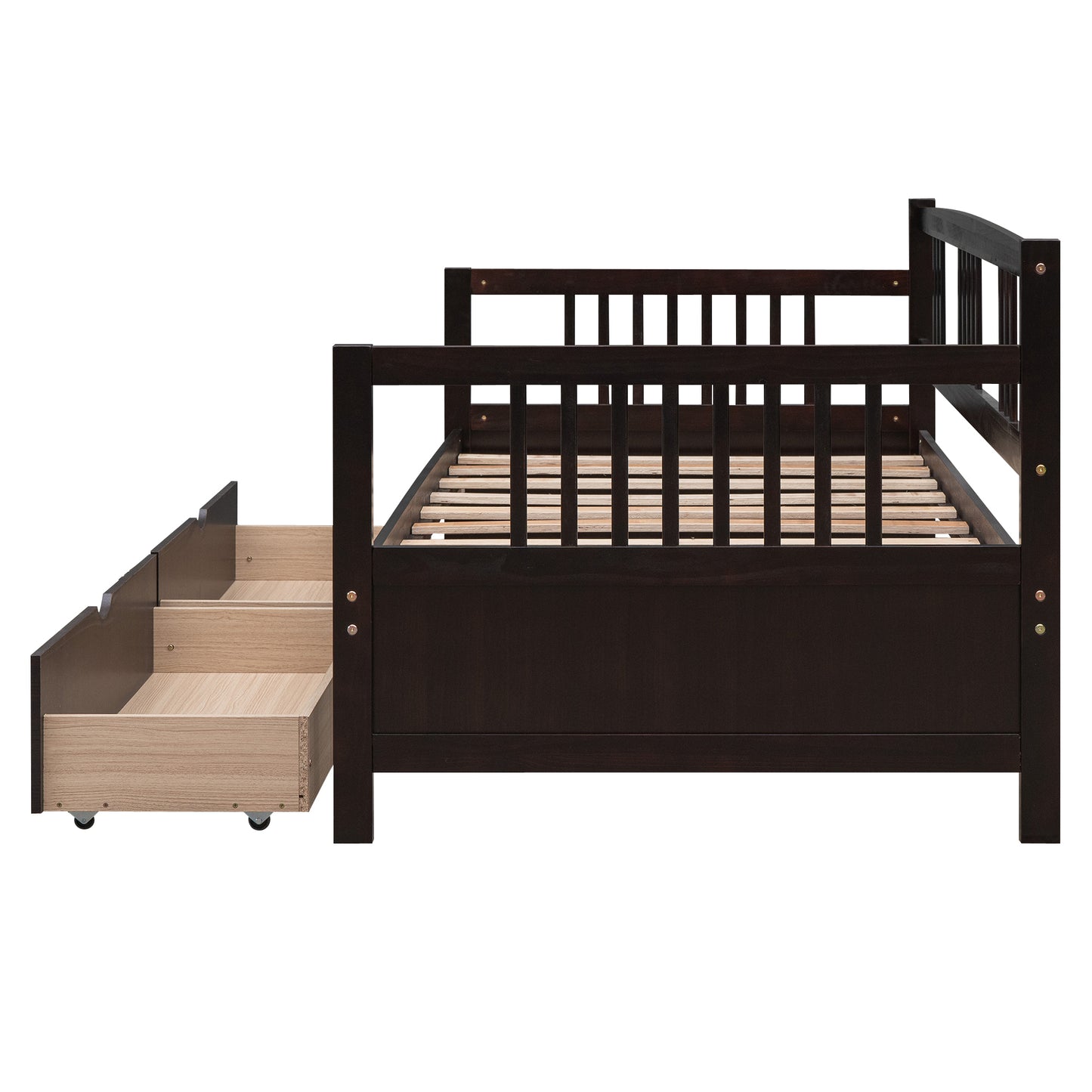 Lex Full Size Wooden Daybed with Twin Size Trundle - Espresso