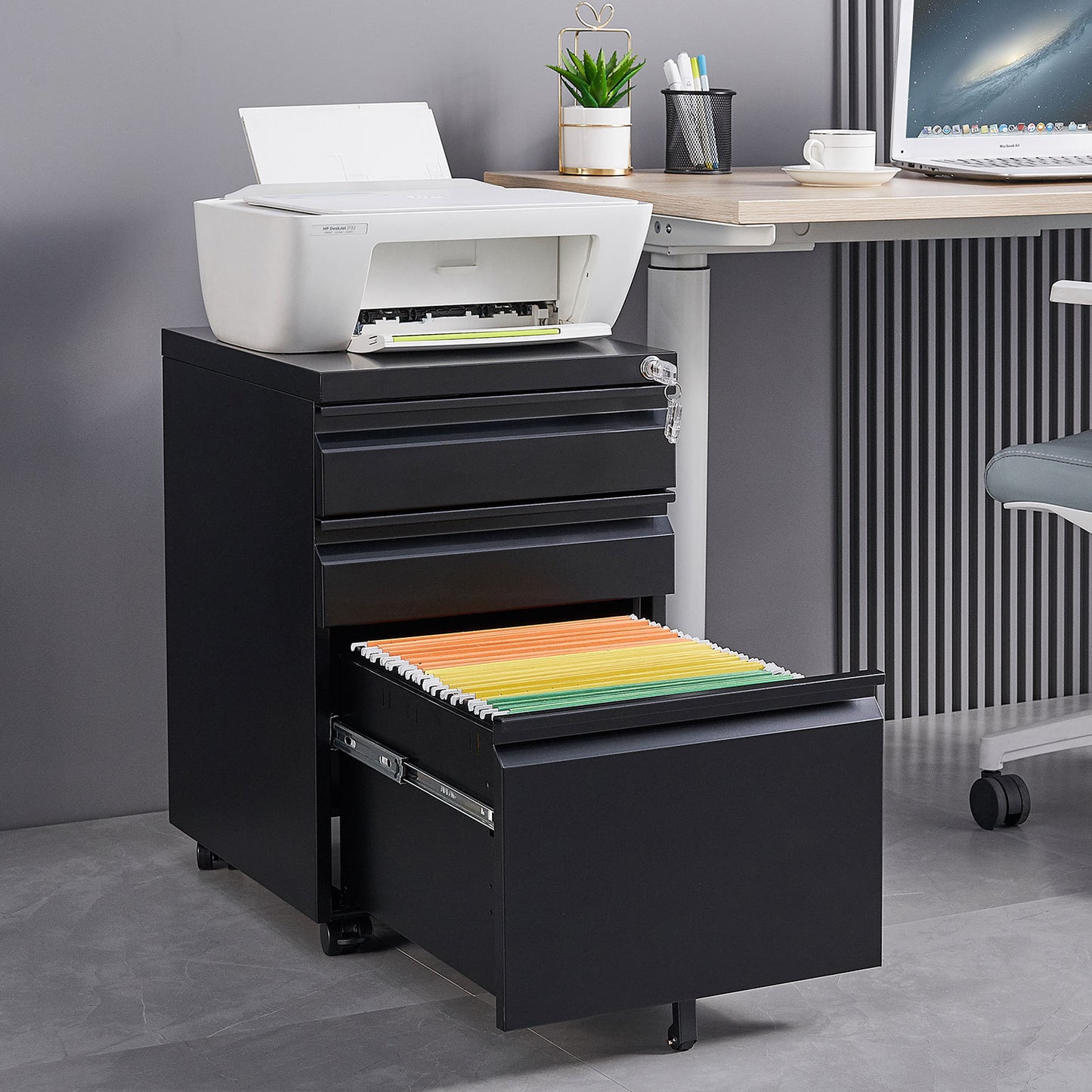 Swift 3-Drawer File Cabinet with Lock