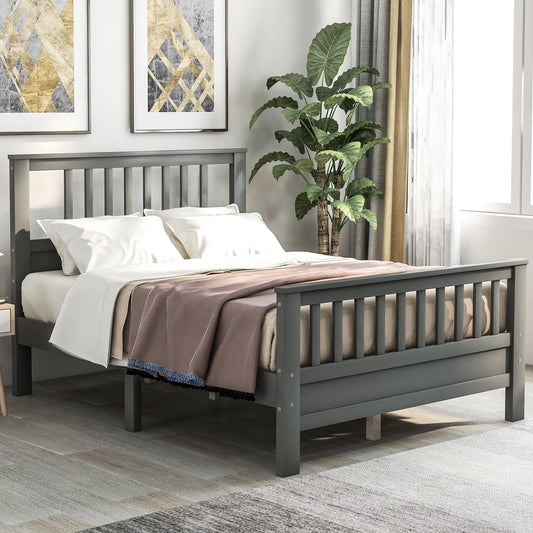 Pica Full Size Wood Platform Bed - Gray