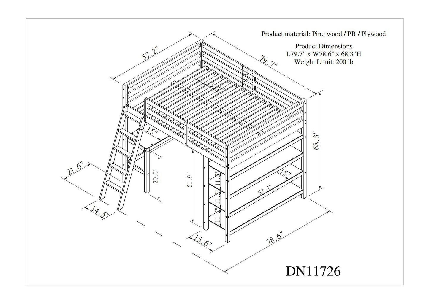 Victory Loft Bed - Full