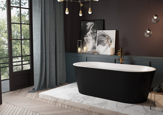 Veno 60" Acrylic Freestanding Soaking Bathtub  - Black