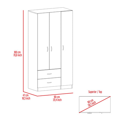 Watson 2-Drawer 3-Door Armoire - Smokey Oak