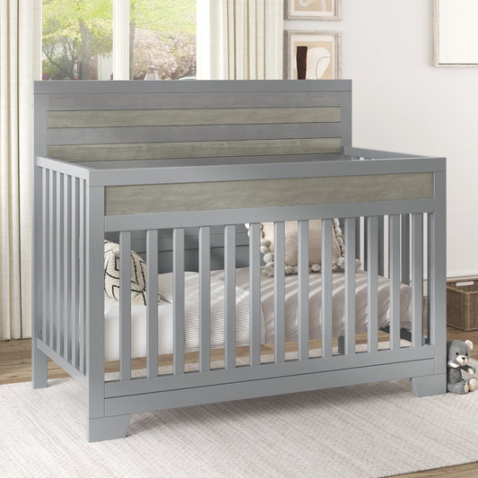 Solid Baby Crib Pine Non-Toxic  - Grey