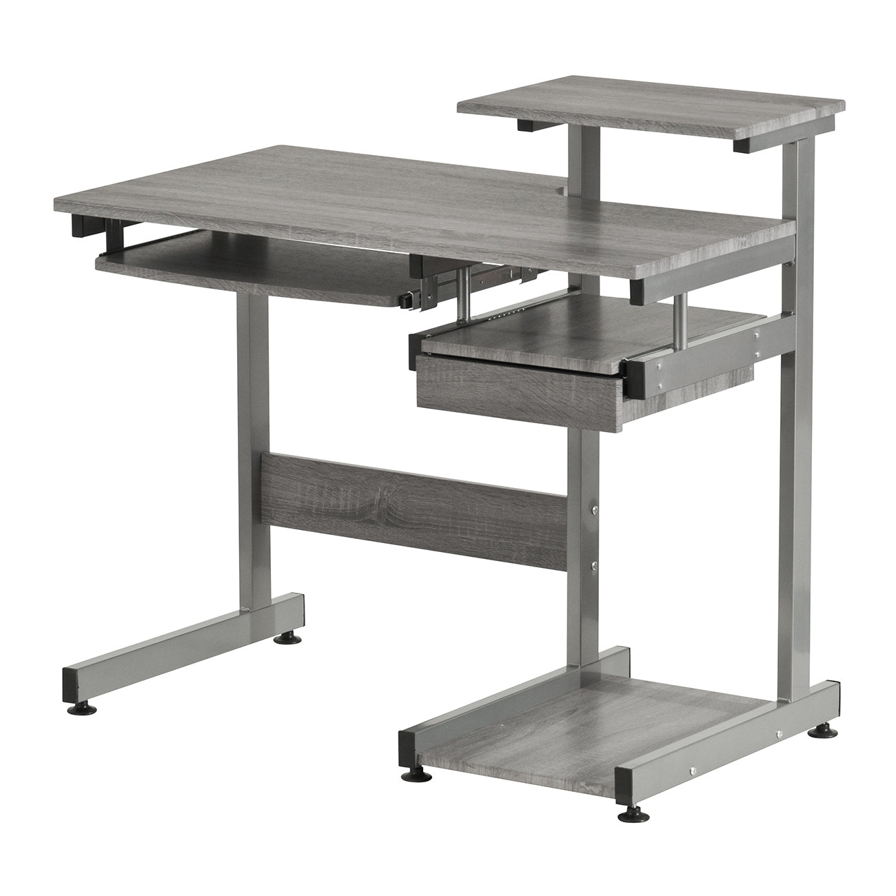 Complete Computer Workstation Desk - Grey