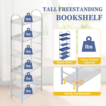 Tall Tower Bookcase - White