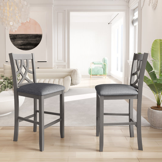Aisha Counter Height Kitchen Dining Chairs (Set of 2) - Gray