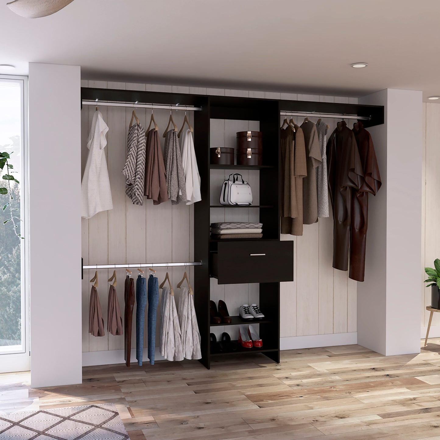 Blackwood 1-Drawer 4-Shelf Closet System