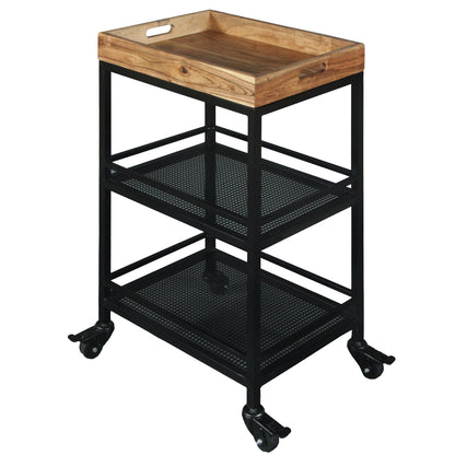 Smart Serve Bar Cart  3 Tier Tray Top and Storage