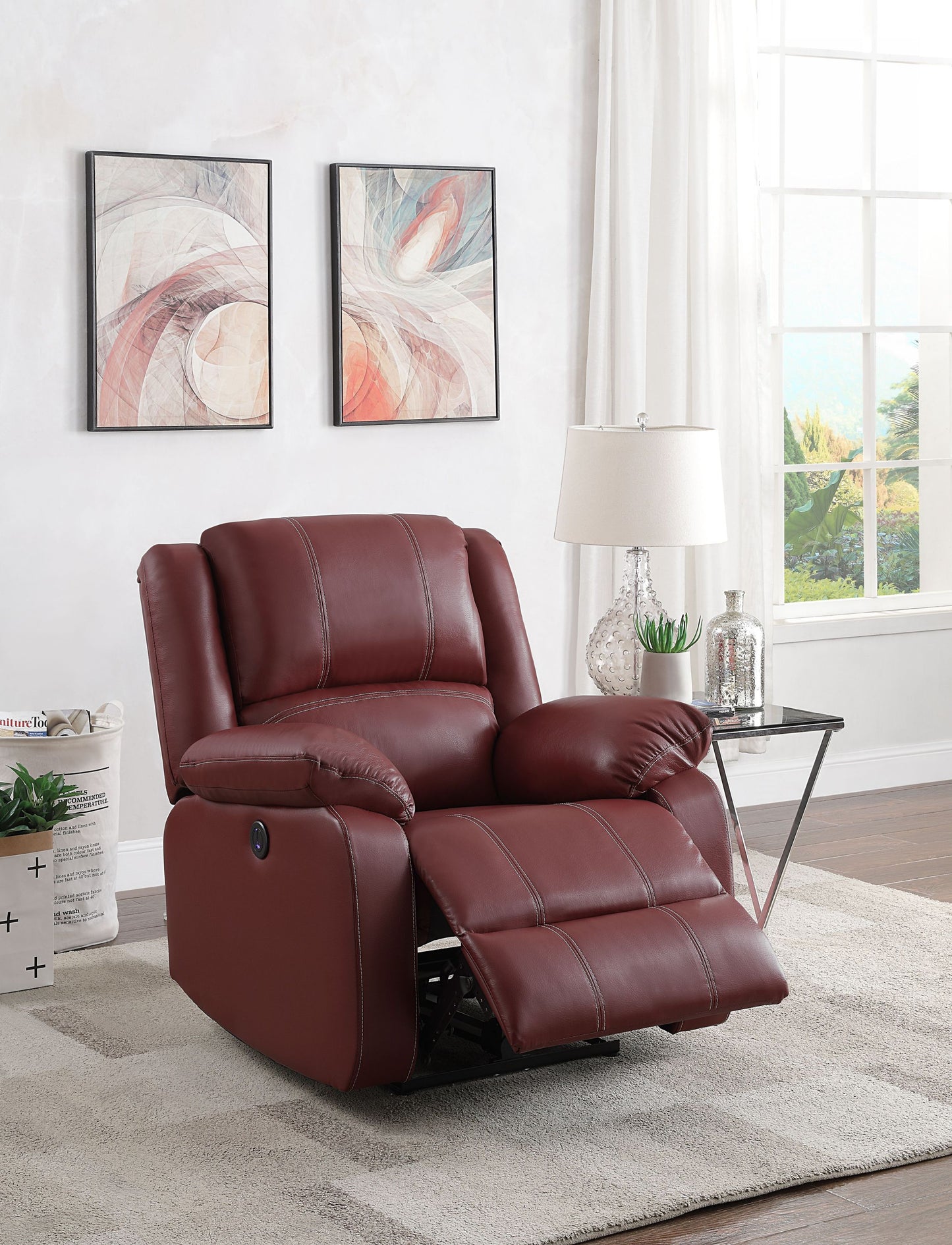 Vortex PU Power Recliner - Red