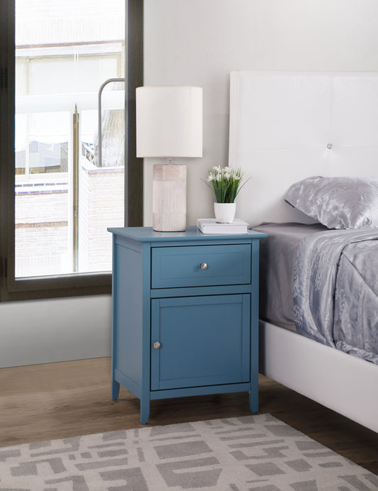 Izzy 1 Drawer 1 Door Nightstand - Teal