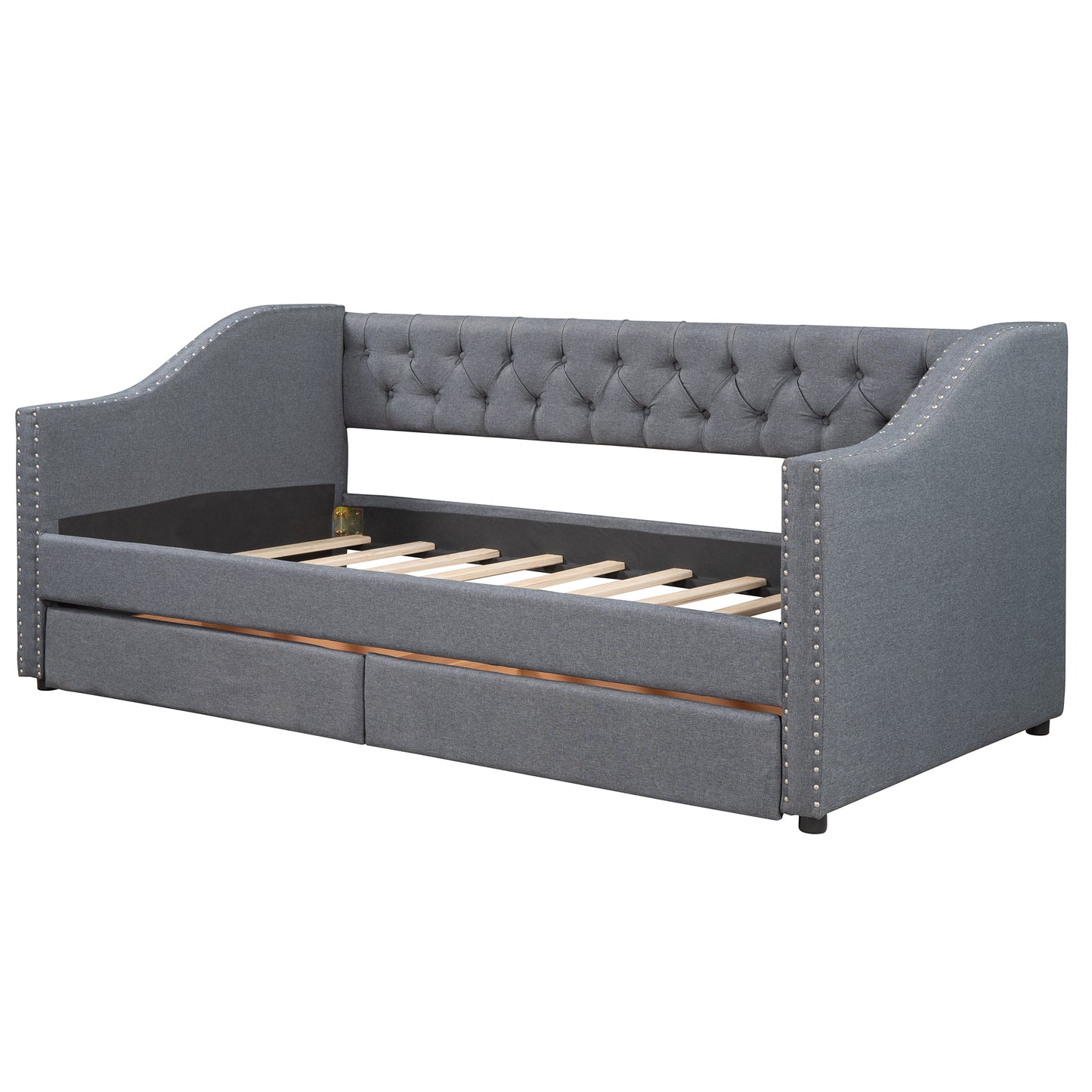 Enzo Twin Size Daybed with Drawers - Gray