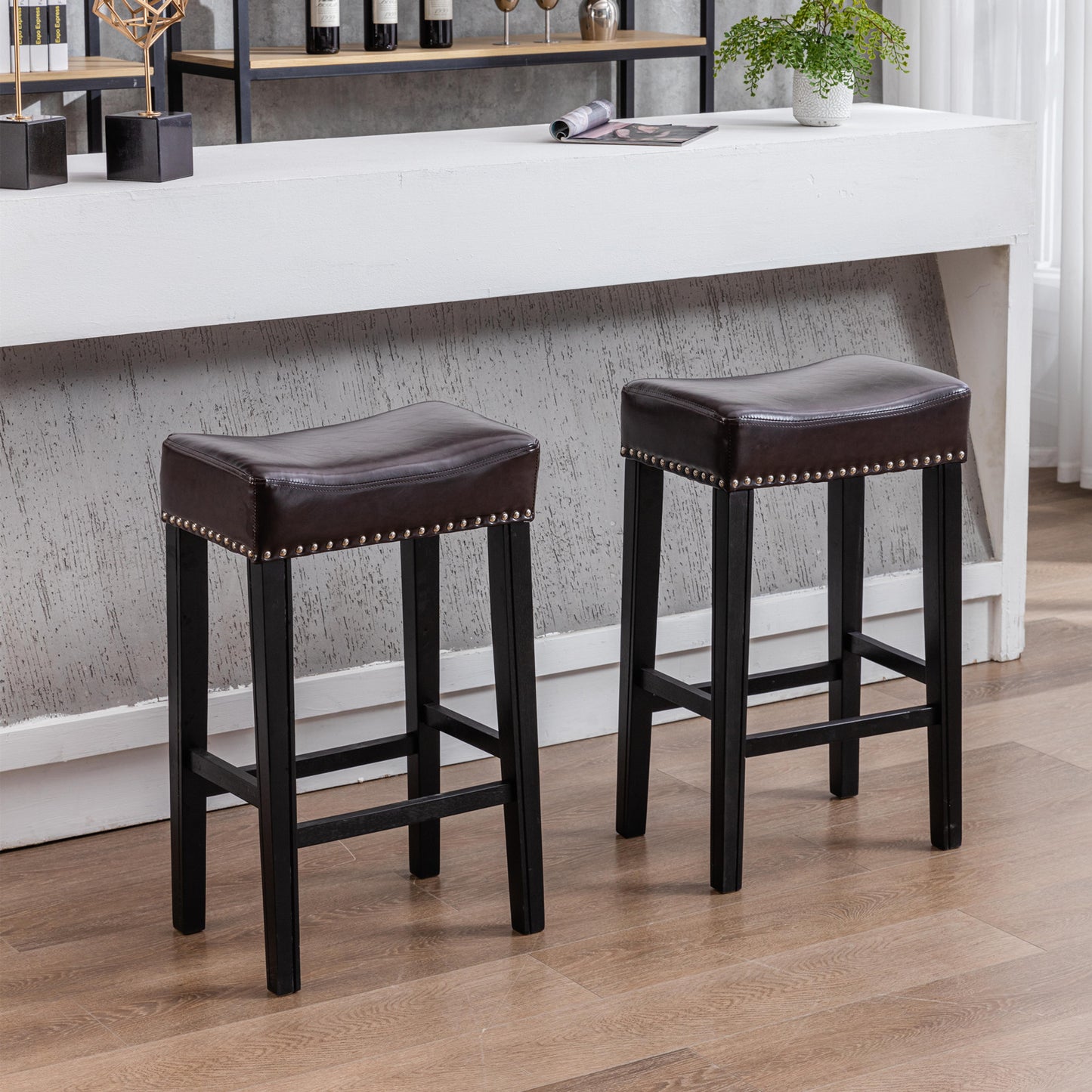 Urban Counter Height 29" Bar Stools -  Brown  Set of 2