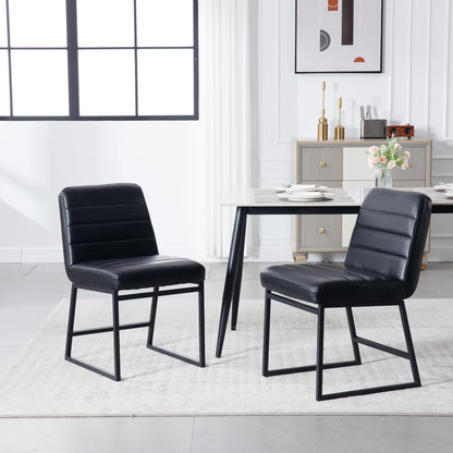 Bibi Dining Chairs with Metal Legs (Set of 2) - Black