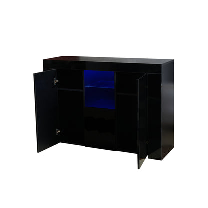 Glowing Harmony: LED-Lit Kitchen Sideboard