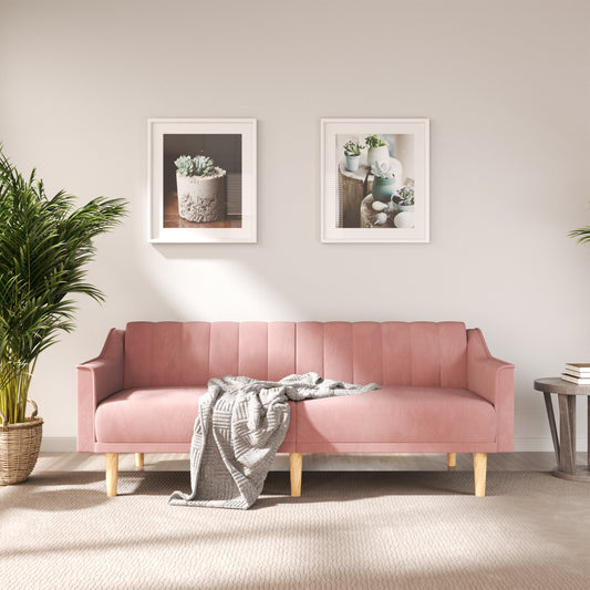 Amy Convertible Sofa Bed  - Pink