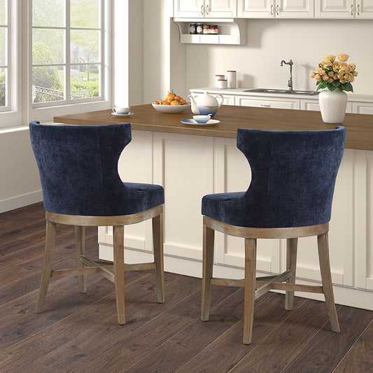 Carson Counter Stool with Swivel Seat - Blue