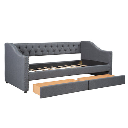 Enzo Twin Size Daybed with Drawers - Gray