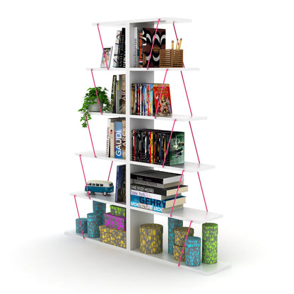 Modern Space-Saver  Ladder Bookshelf Organizer - White