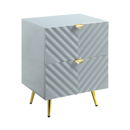 Gaines High Gloss Nightstand - Gray