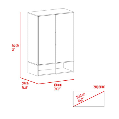 Logan 2-Shelf Armoire Black and White