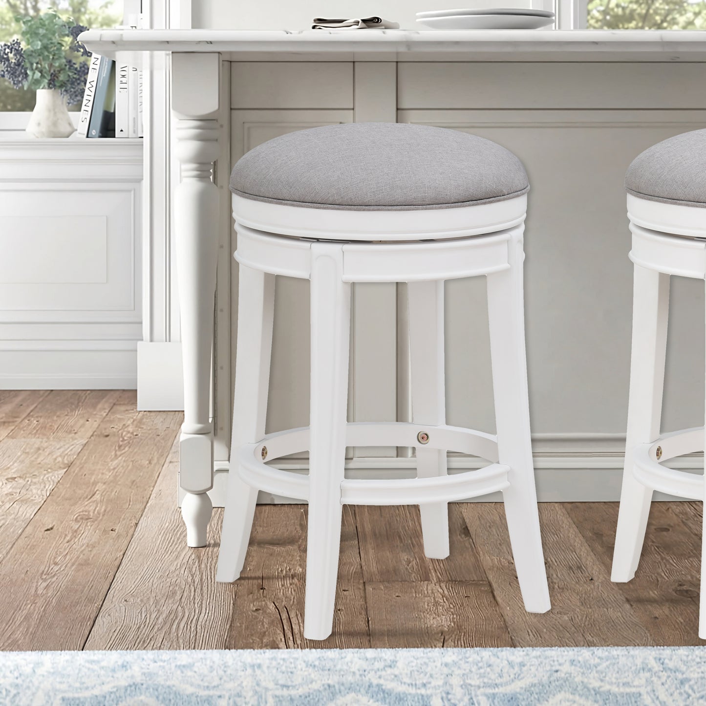 Tulip  Swivel Counter Stool - White