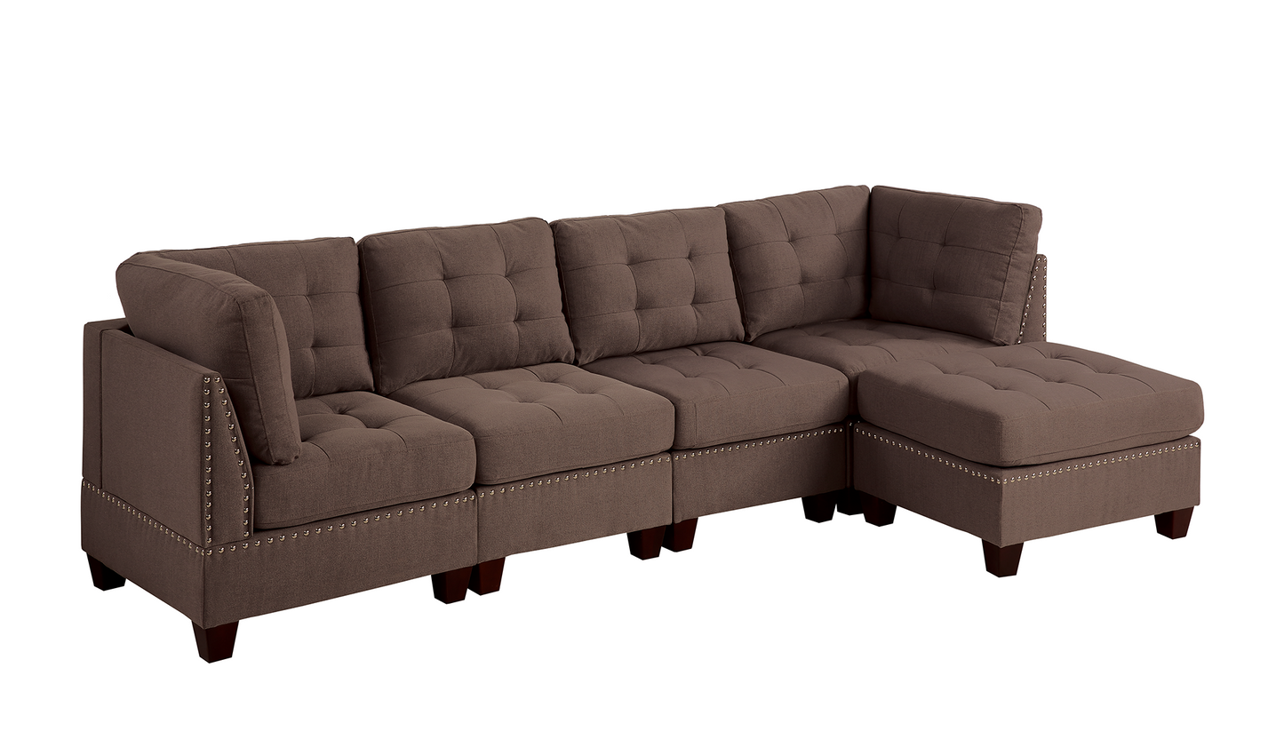 Lyra 5 Pcs Modular Sofa Set - Coffee