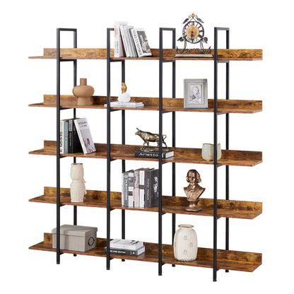 Vintage Metal Frame Bookshelf - Brown