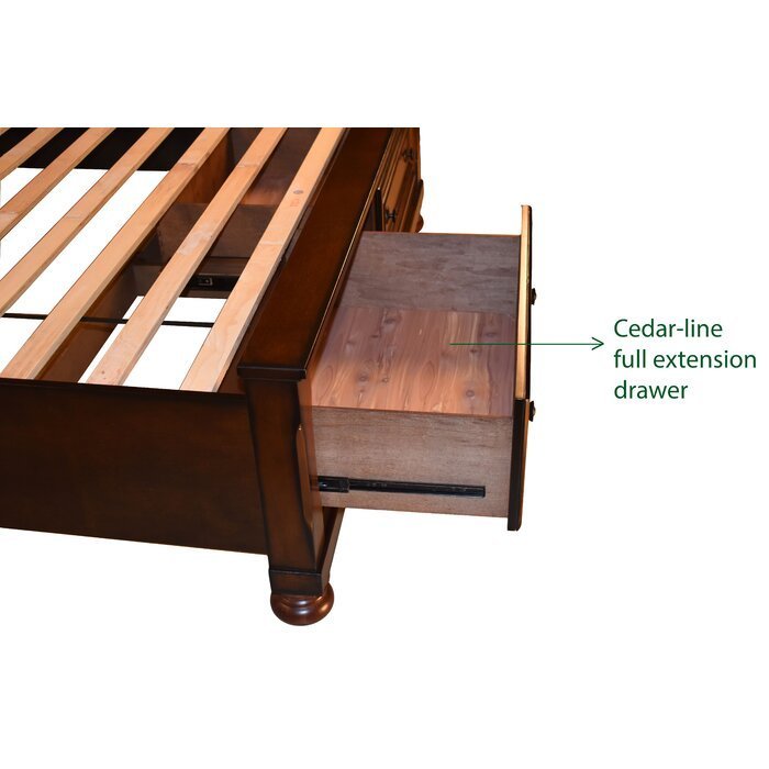 Royal Walnut Storage Bed