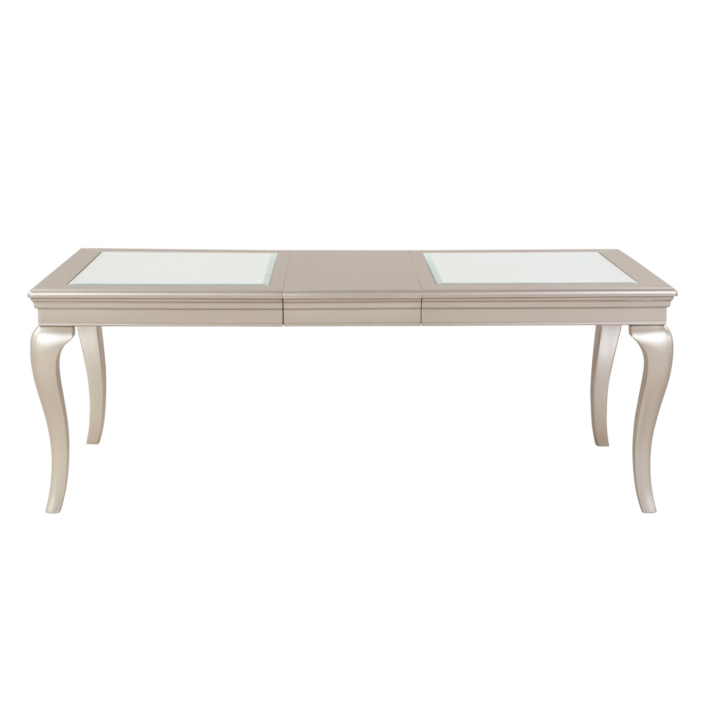 Elegant Extendable Glass Dining Table with Cabriole Legs