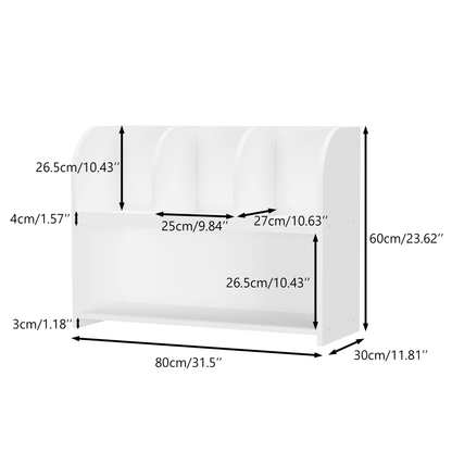 Kids Bookcase with 4 Compartments