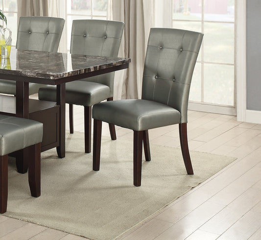 Evans Tufted Dining Chairs (Set of 2) - Silver