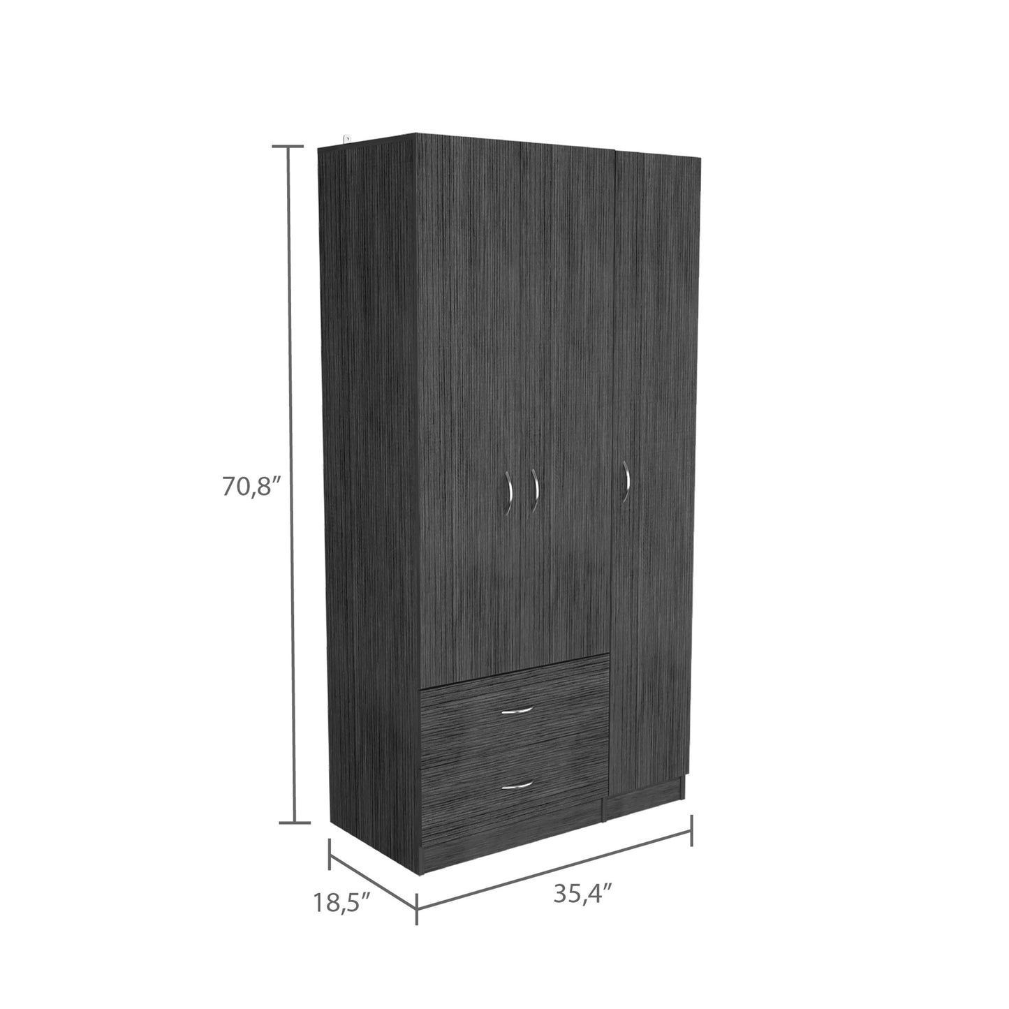 Watson 2-Drawer 3-Door Armoire - Smokey Oak