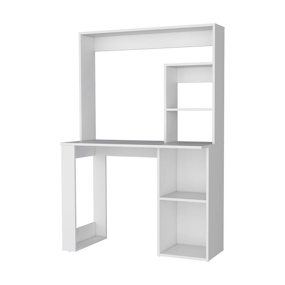 Palisades Computer Desk with Hutch and Storage Shelves - White