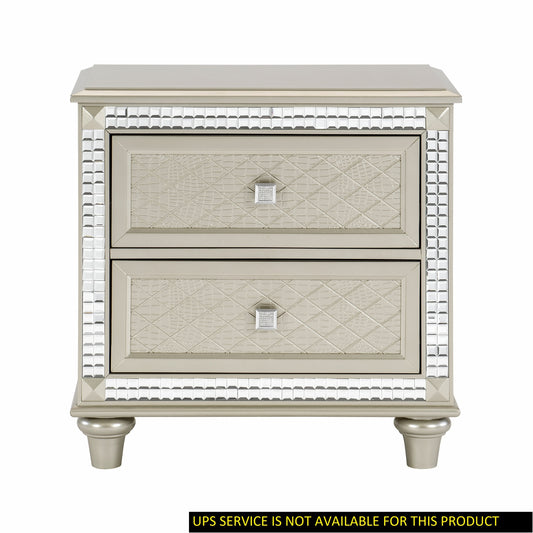 Rita Nightstand of 2x Drawers Glamorous Style - Champagne