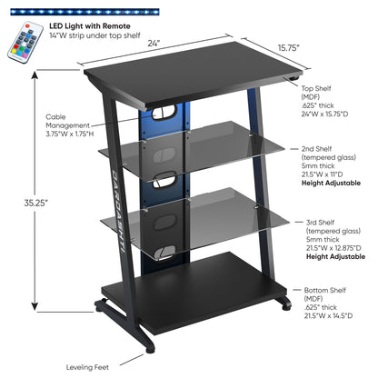 Azure Gaming Shelve - Black