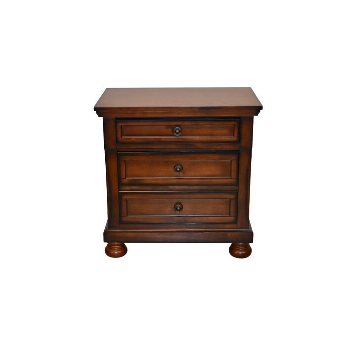 Baltimore Wood Nightstand with Hidden Jewelry Drawer - Dark Walnut