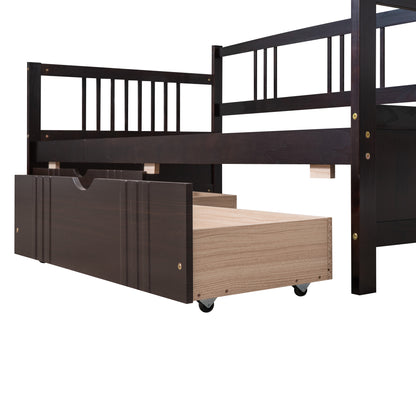 Lex Full Size Wooden Daybed with Twin Size Trundle - Espresso