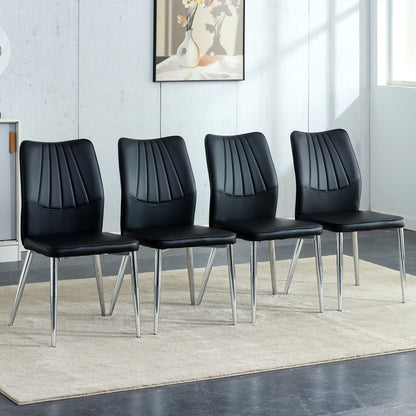 Baylor Dining Chairs with Metal Leg (Set of 4) - Black