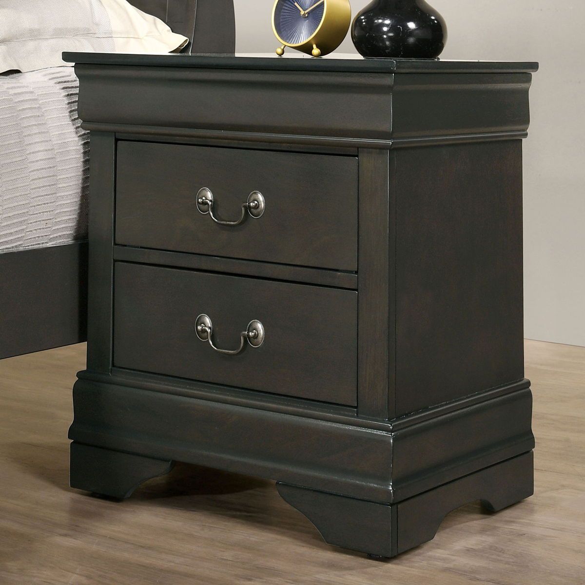 English Antique Solid wood  Nightstand - Gray