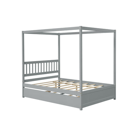 Tranquil Haven Gray Full Bed with Twin Trundle