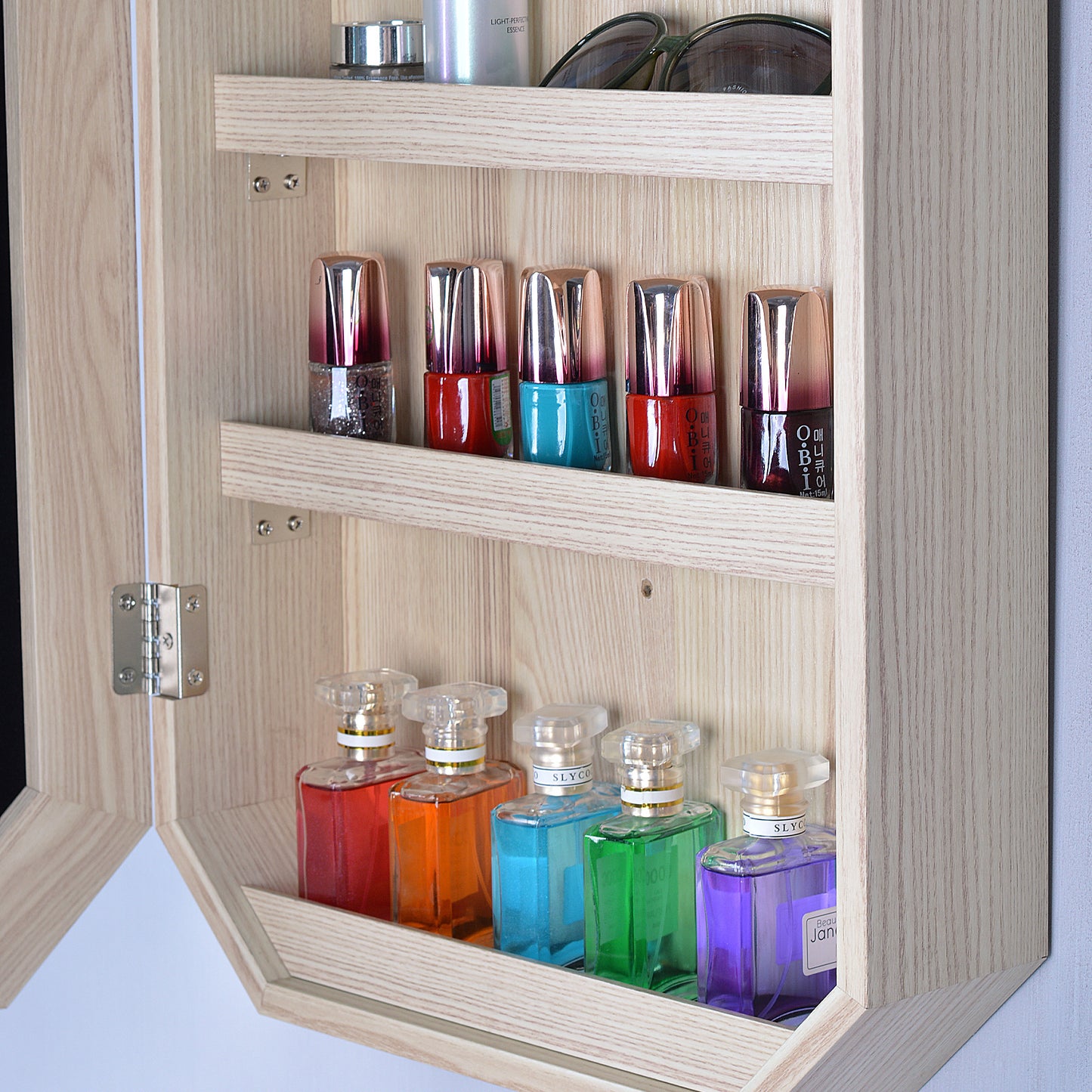 Elegant Reflections: Octagon Jewelry Storage Cabinet