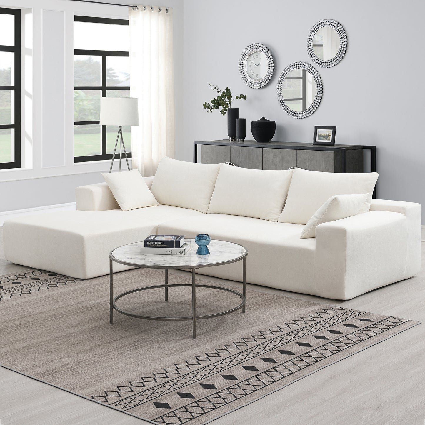 Zoe Modular Sectional Sofa Set - White