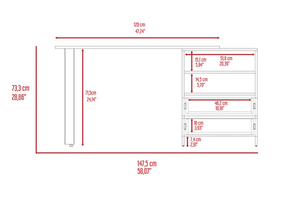 Jessy 2-Drawer 2-Shelf Writing Desk - Light Gray