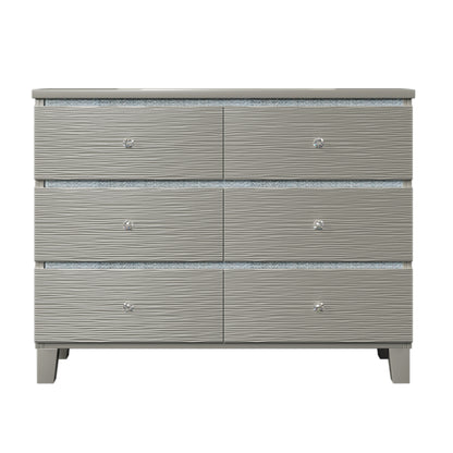 Elegant Silverwood Dresser with Crystal Accents