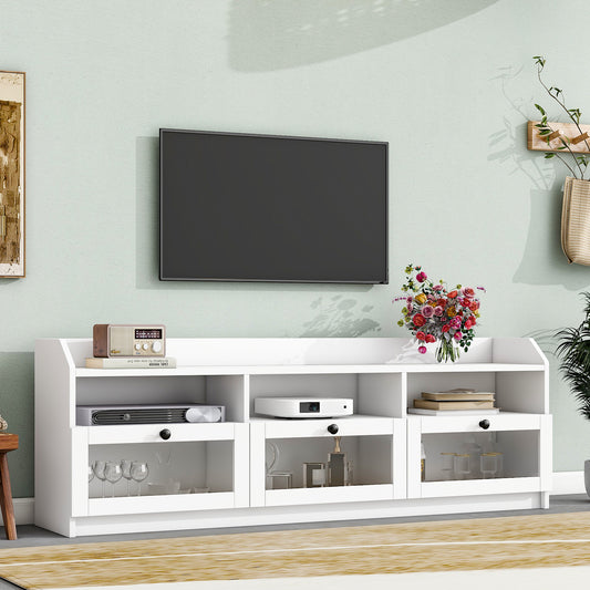 Ashton TV Stand with Acrylic Board Door - White