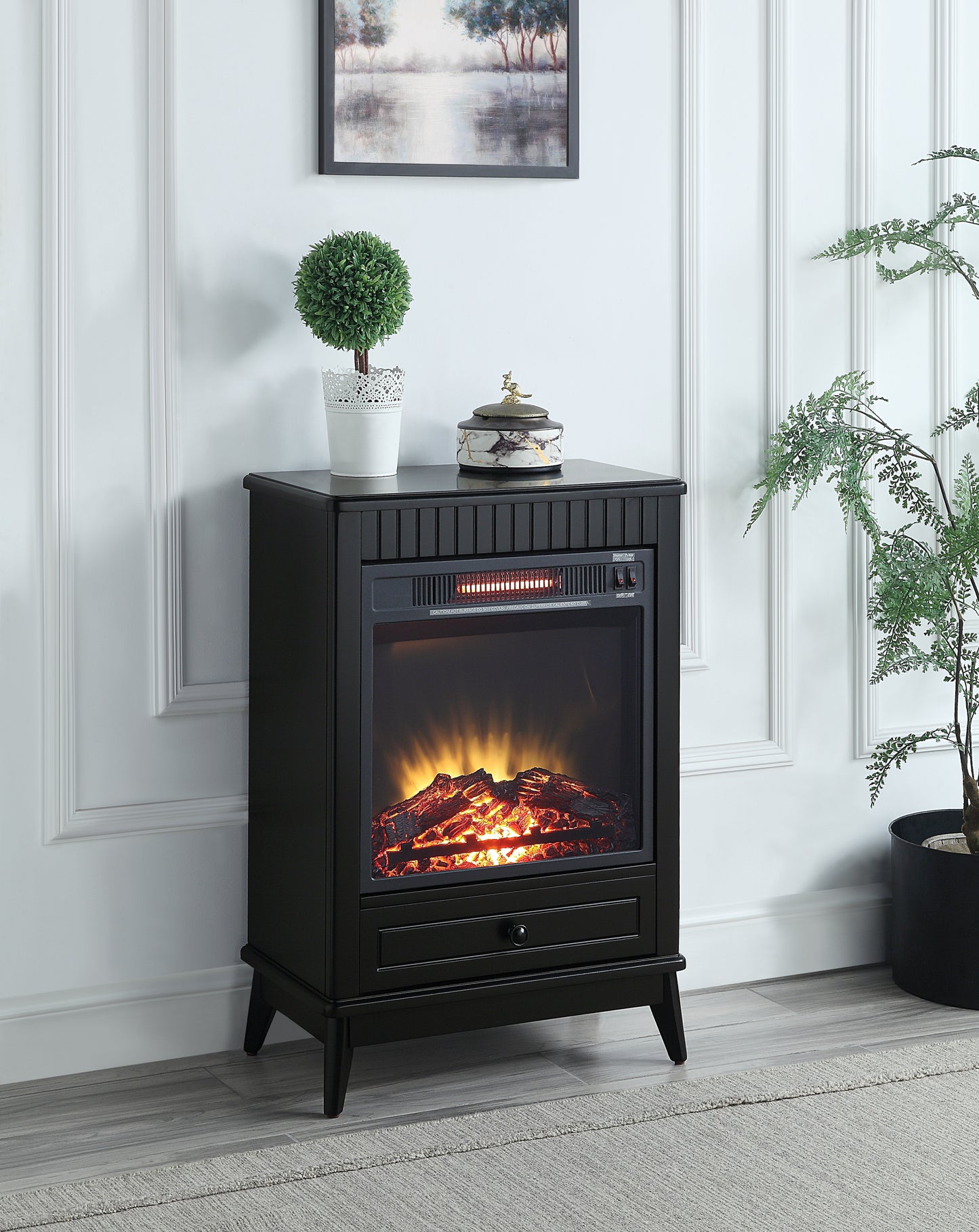 Hamish Electric Fireplace - Black